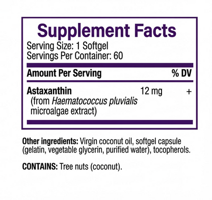 Astaxanthin Supplement Facts